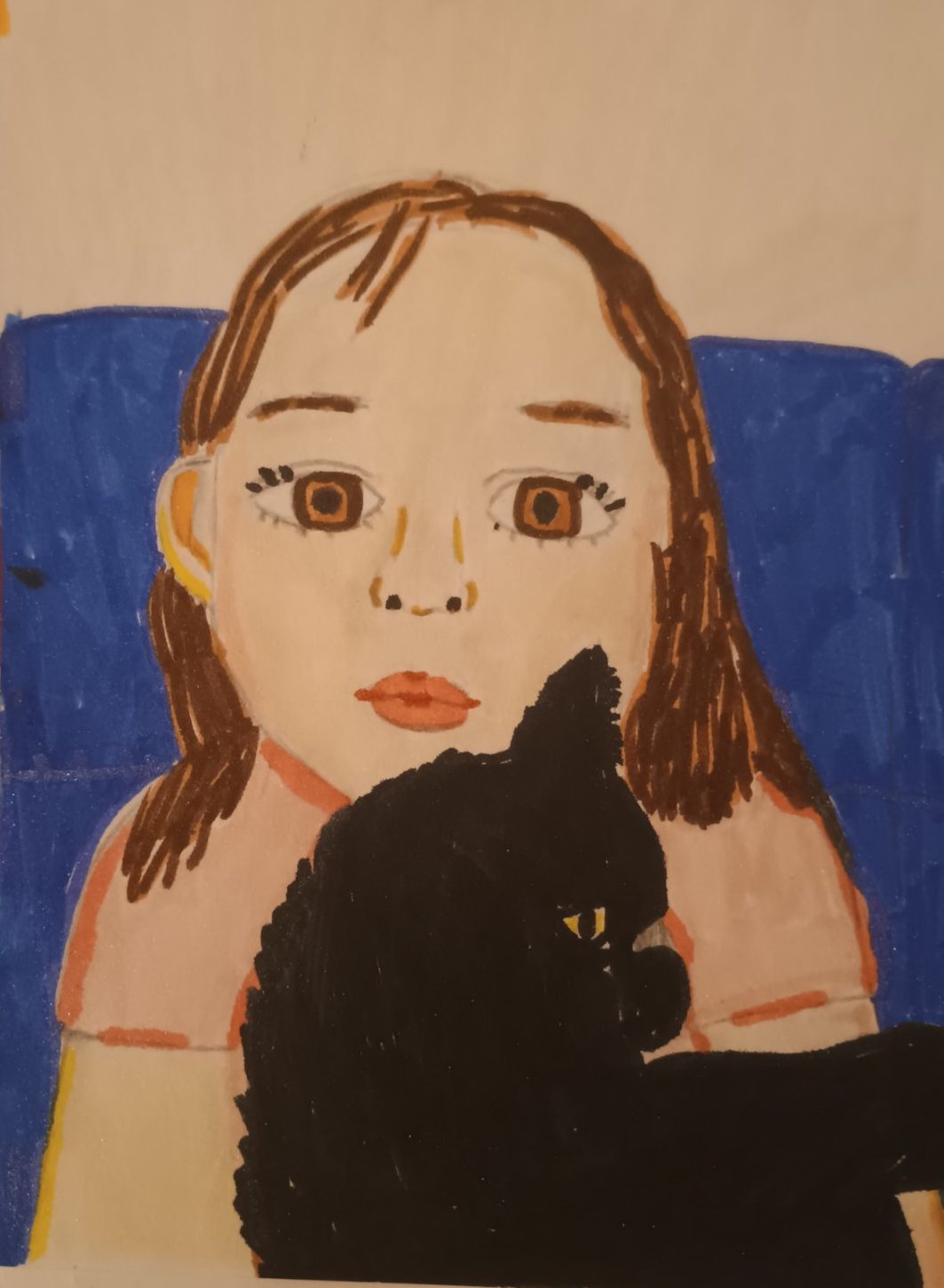 Sofia and Her Black Cat