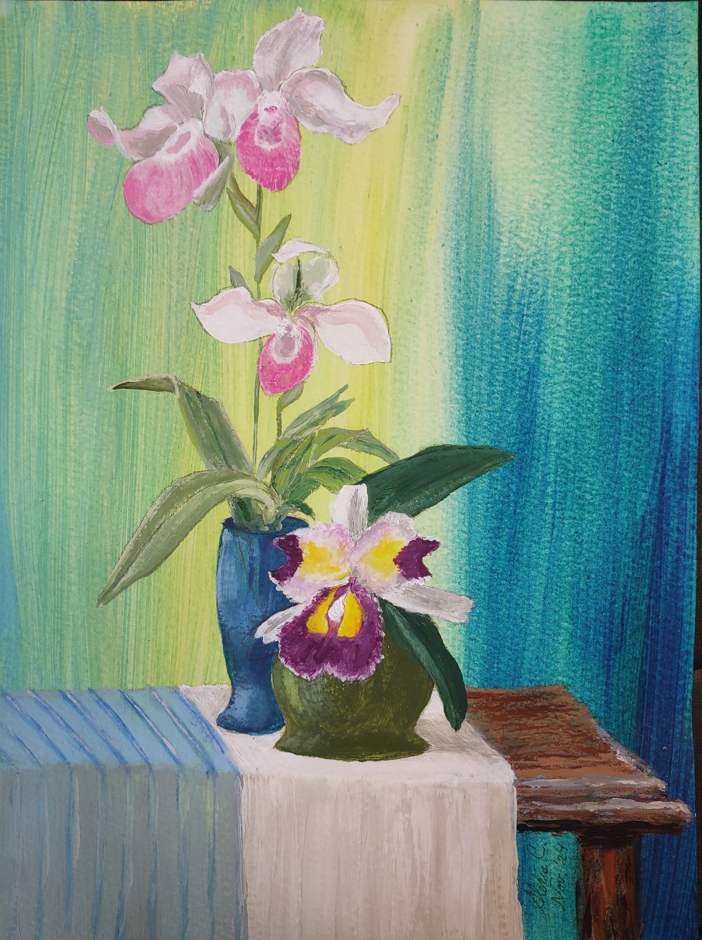 Orchids in vases