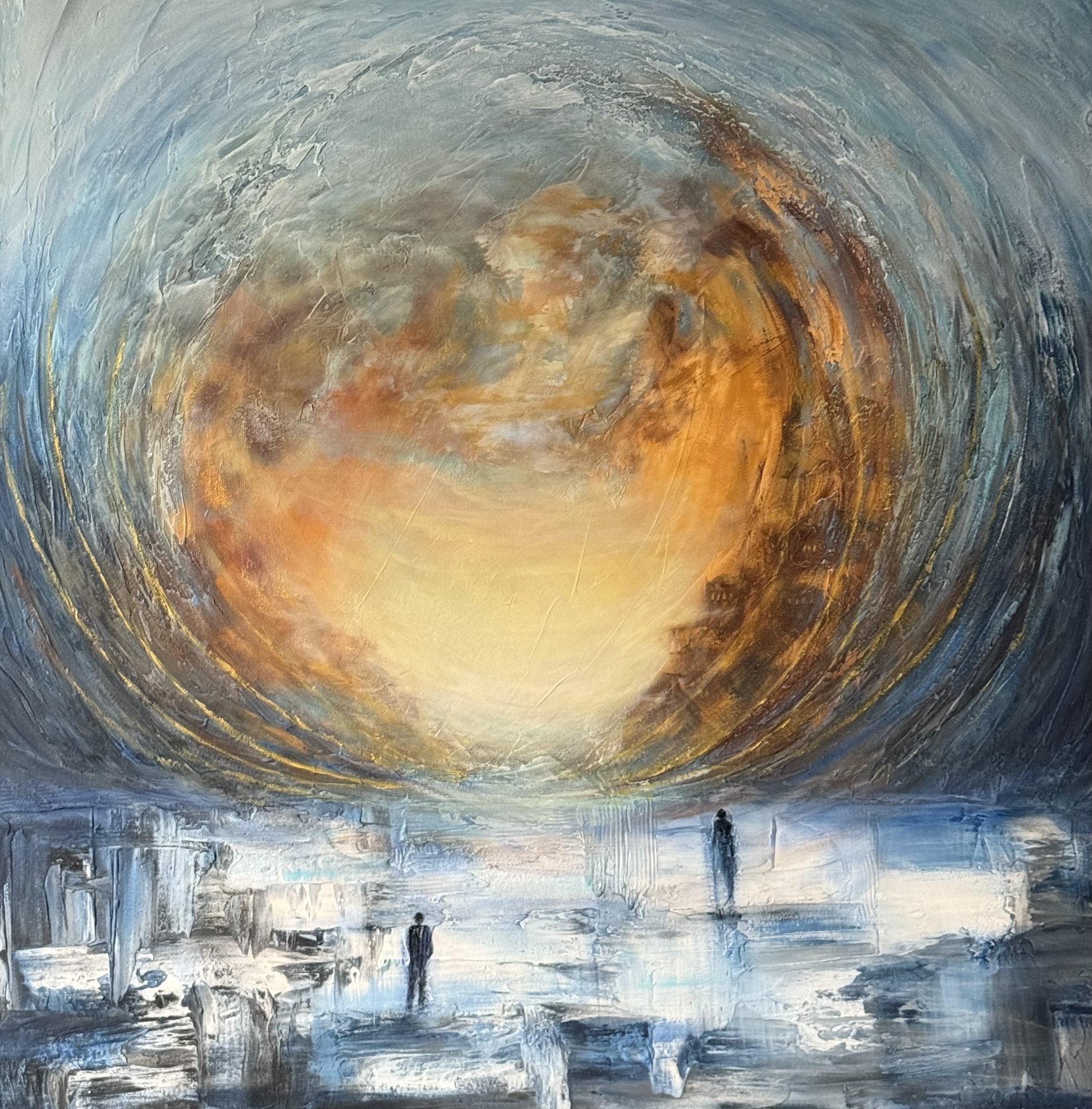 Atmospheric Abstract Portal Landscape with Figures