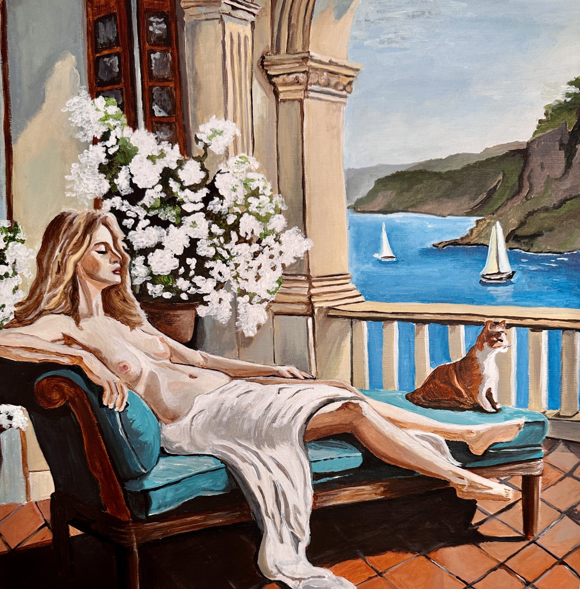 Venus reposed by the Azure Sea
