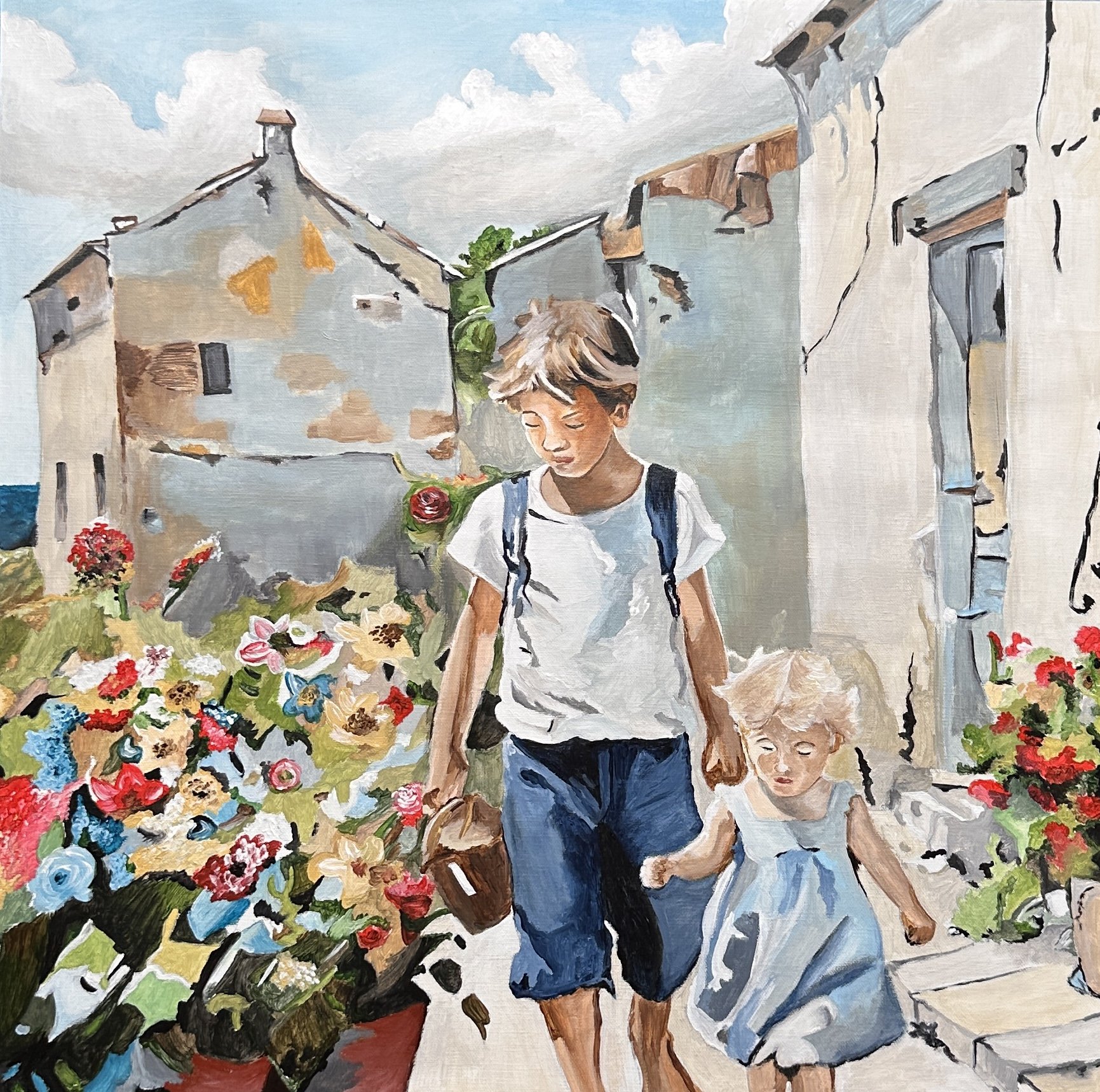 Brother and Sister on a Blossomed Path