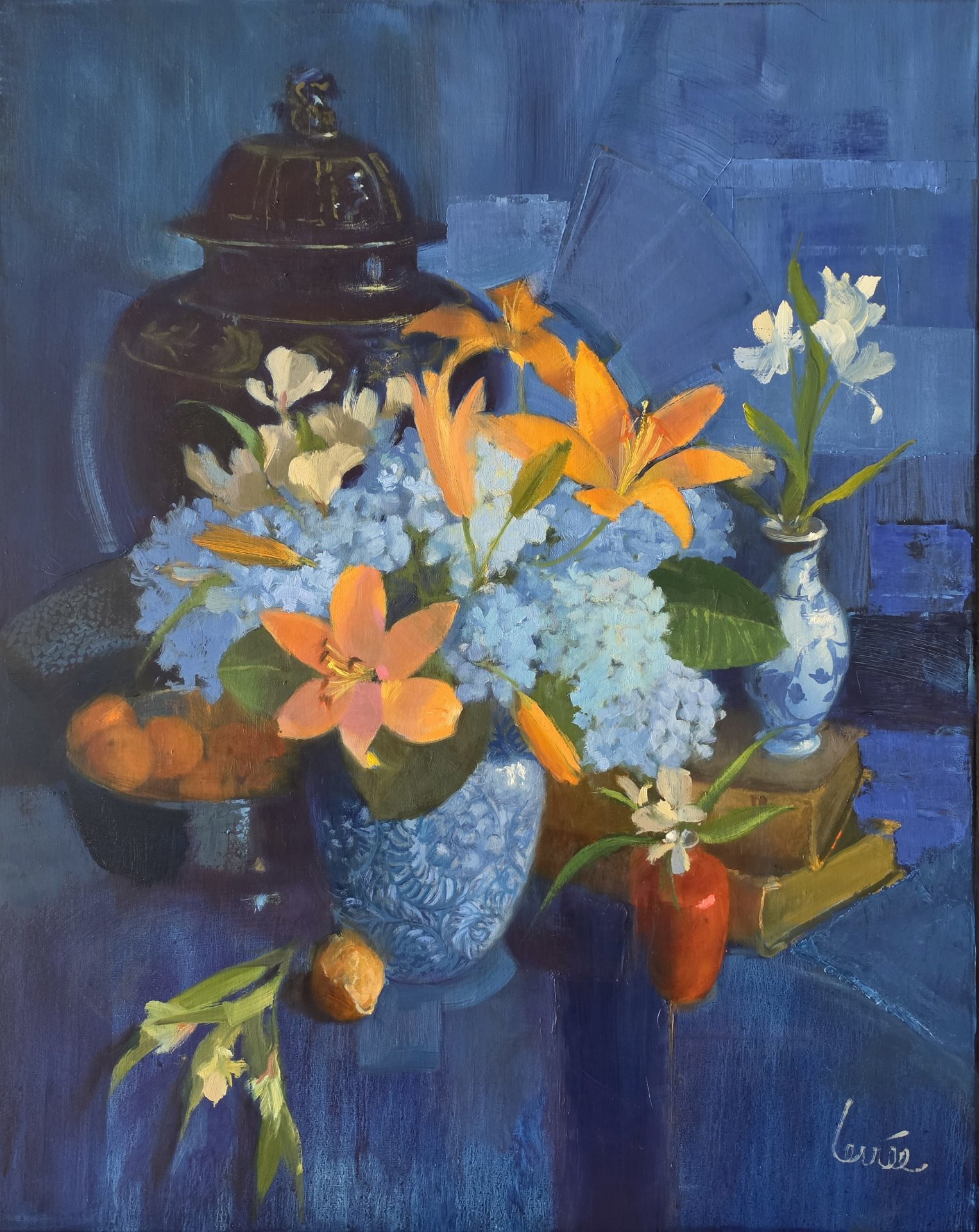 Still Life in Blue and Orange