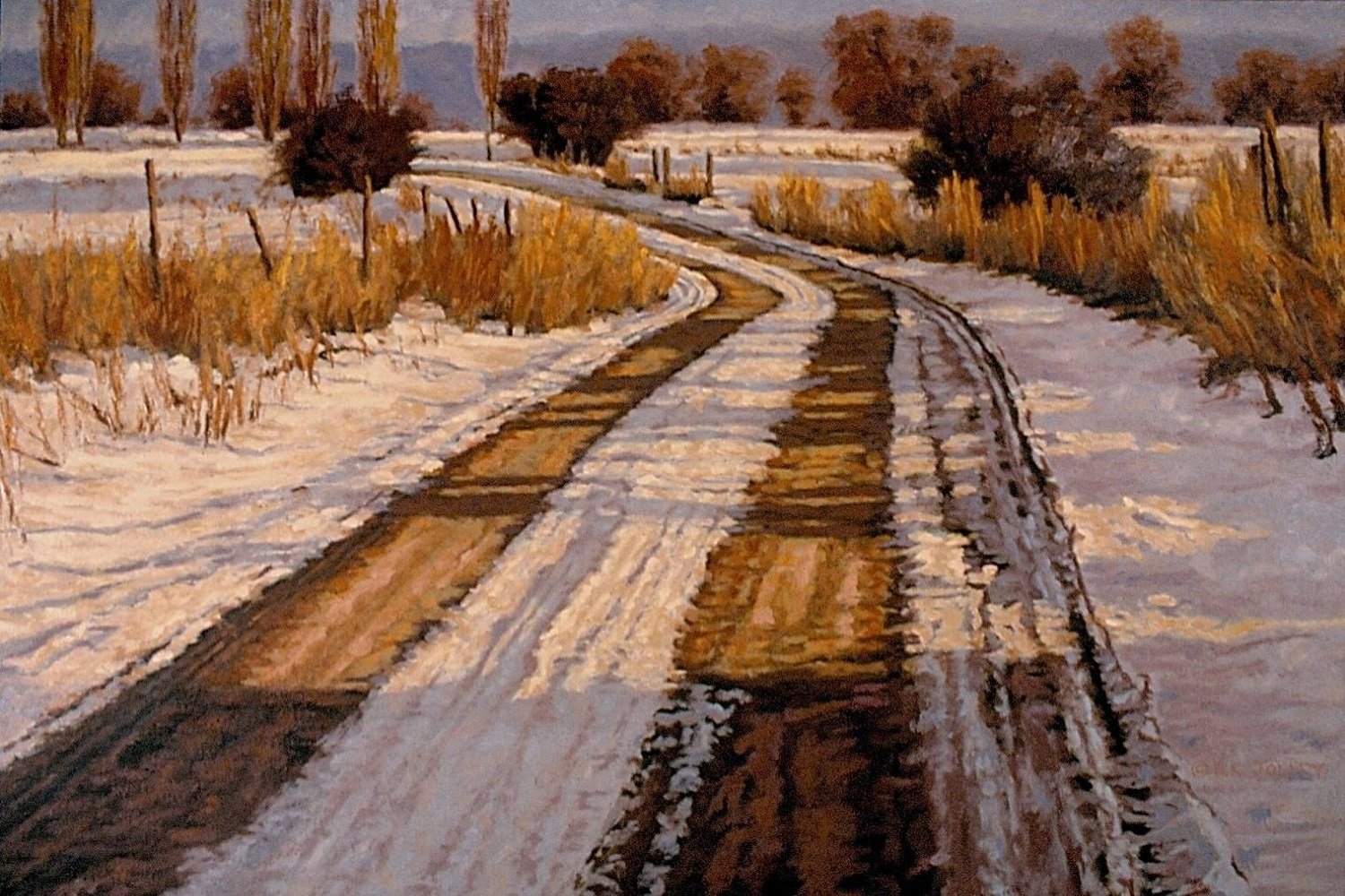 Snowy Country Road
