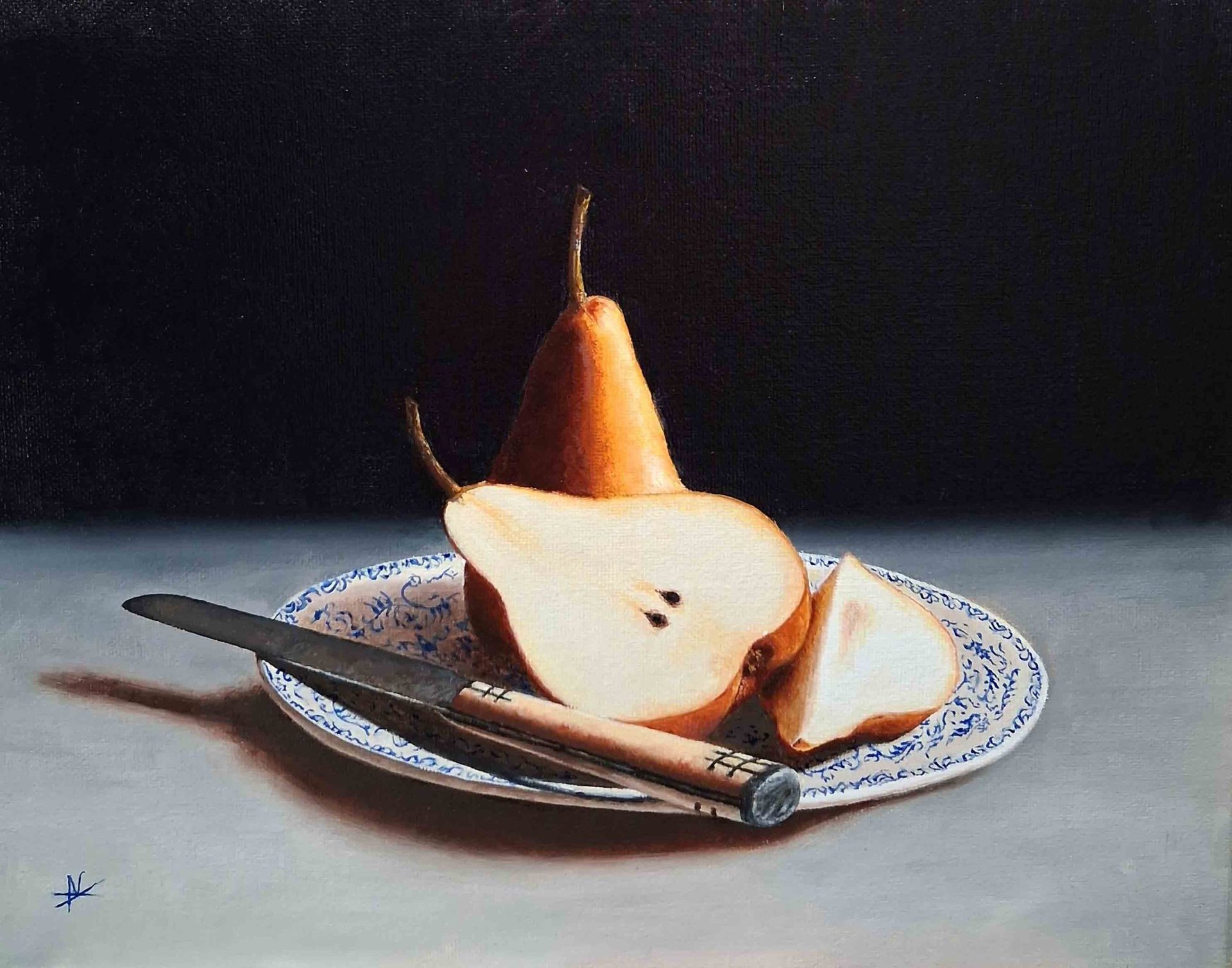 Pears on Blue China